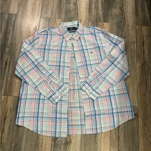 Vineyard Vines Men’s Slim Fit Tucker Pastel Plaid Long Sleeve Shirt Size XXL
